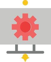 Computer Hardware Setting Gear  Flat Color Icon Vector icon banner Template