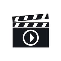 Clapperboard for movie shooting icon, simple style vector