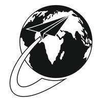 Around the world icon, simple style. vector