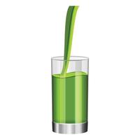 Glass of kiwi juice mockup, realistic style vector