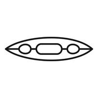 Top view canoe boat icon, outline style vector