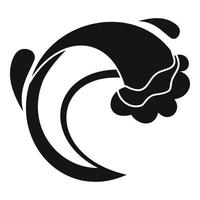 Wave sea icon, simple black style vector