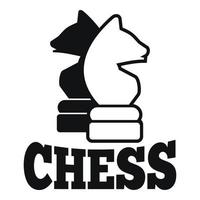 Chess thinking logo, simple style vector