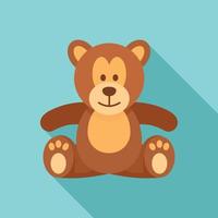 Teddy bear icon, flat style vector