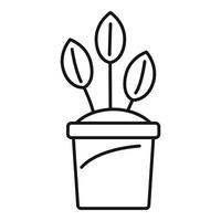 Eco plant pot icon, outline style vector