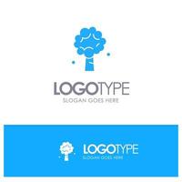 árbol manzana manzano naturaleza primavera azul logotipo sólido con lugar para el eslogan vector