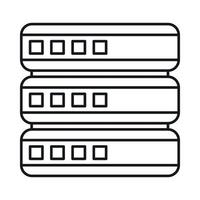 Database icon, outline style vector