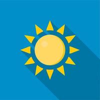 icono de sol en estilo plano vector