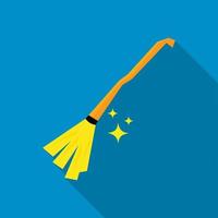 Witches broom icon in flat style vector