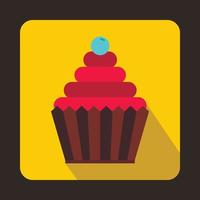 icono de cupcake en estilo plano vector