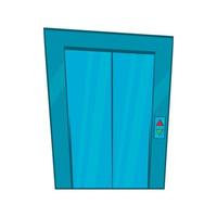 Elevator with closed door icon, cartoon style vector