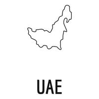 mapa de los emiratos árabes unidos línea delgada vector simple