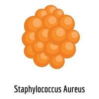 Staphylococcus aureus icon, cartoon style. vector