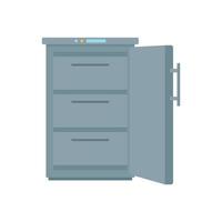 Grey freezer icon, flat style vector