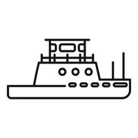 Tug boat icon, outline style vector