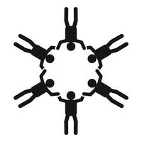 Top view star skydivers icon, simple style vector