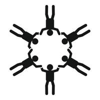 Top view star skydivers icon, simple style vector