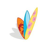 Surf boards icon in isometric 3d style vector