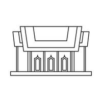 icono del templo de tailandia, estilo de esquema vector