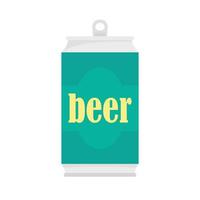 icono de lata de cerveza, estilo plano vector