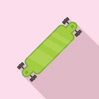 Modern long skateboard icon, flat style vector