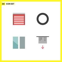 4 Universal Flat Icon Signs Symbols of door image house shim atm Editable Vector Design Elements