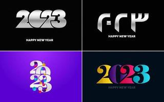 Big Set of 2023 Happy New Year logo text design. 2023 number design template. Collection of 2023 Happy New Year symbols vector