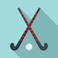 Field hockey crossed sticks icon, flat style vector