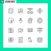 Set of 16 Vector Outlines on Grid for map transportation logistic train station Editable Vector Design Elements