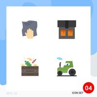 Editable Vector Line Pack of 4 Simple Flat Icons of cleaning vegetables rub fashion car Editable Vector Design Elements