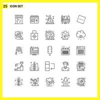 25 conjunto de iconos símbolos de línea simple signo de esquema en fondo blanco para diseño de sitios web aplicaciones móviles y medios impresos fondo de vector de icono negro creativo