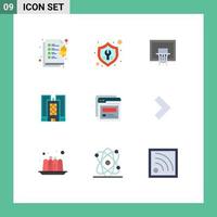 Universal Icon Symbols Group of 9 Modern Flat Colors of template office basket business net Editable Vector Design Elements