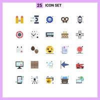 Universal Icon Symbols Group of 25 Modern Flat Colors of internet of things hand watch email sweet food Editable Vector Design Elements