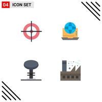 Stock Vector Icon Pack of 4 Line Signs and Symbols for shooting bar internet connection interior Editable Vector Design Elements