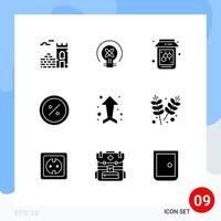 Set of 9 Modern UI Icons Symbols Signs for arrows online fruit market e Editable Vector Design Elements