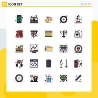 Set of 25 Modern UI Icons Symbols Signs for chemical flask play sound control emoji Editable Vector Design Elements