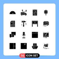 16 Universal Solid Glyphs Set for Web and Mobile Applications file decoration bluetooth chinese lantern Editable Vector Design Elements