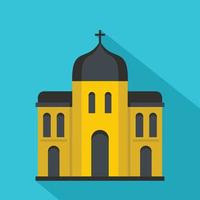 Church architecture icon, flat style vector