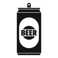 Beer can icon, simple style. vector