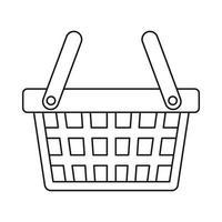 icono de cesta de la compra, estilo de esquema vector