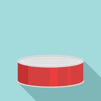 Fish in tomato tin can icon, flat style vector