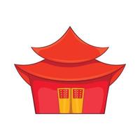 Chinese pagoda icon in cartoon style vector