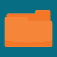 Orange folder icon, flat style vector