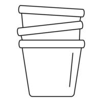 Flowerpots icon, outline style vector