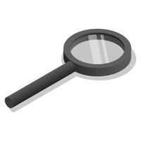 Magnify glass icon set, isometric style vector