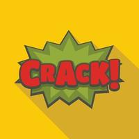 Comic boom crack icon, flat style vector