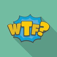 Comic boom wtf icon, flat style vector