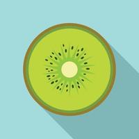 Half of kiwi icon, flat style vector