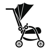 Baby pram icon, simple style vector
