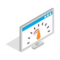 Computer monitor with speed test icon vector